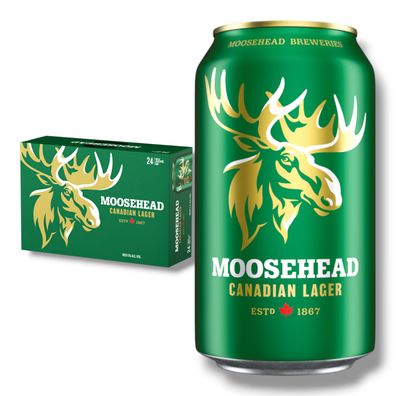 Moosehead Lager Dose 0,35l- Goldenes Lager aus Kanada mit 5% Vol.12 x0,35 l
