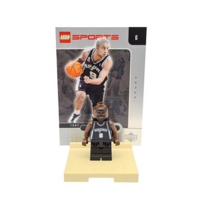 Lego NBA Basketball Sports Tony Parker Spurs #9 + Upper Deck Karte Minifigur