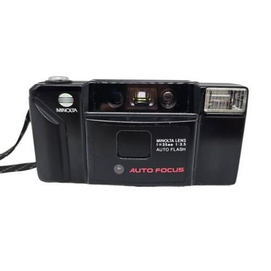 Minolta AF-E Auto Focus Vintage Kamera Film Kamera 35mm Schwarz + Tasche