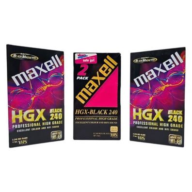 MAXELL HGX-BLACK 240 VHS 4 Leerkassetten NEU OVP Cassette Tape
