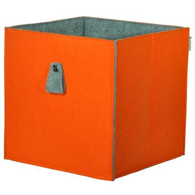Atlanta - Filzbox, Aufbewahrungsbox, Regaleinsatz 34x34x34cm, faltbar, Orange
