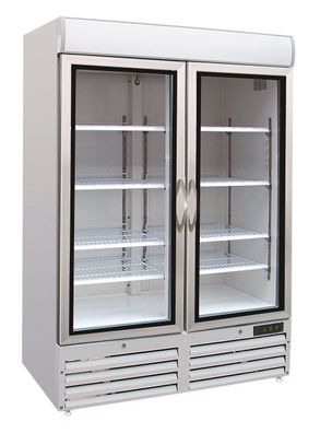 Tiefkühlschrank weiß mit zwei Glastüren Tiefkühler Glastürtiefkühlschrank LEH