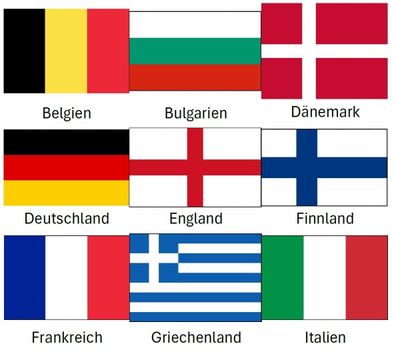Bügelbild Bügelmotiv Flagge Fahne Europa Deutschland EM WM verschiedene Größen