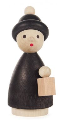 Kurrendekind schwarz mit Laterne H = 90mm NEU Holzfigur Weihnachtsfigur Miniatur