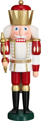 Nußknacker König rot weiß HxBxT = 40x14x12cm NEU Weihnachten Seiffen Nutcracker