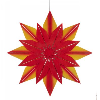 Weihnachtsstern gelb-rot mit elektrischer Beleuchtung BxHxT 30x30x6cm NEU