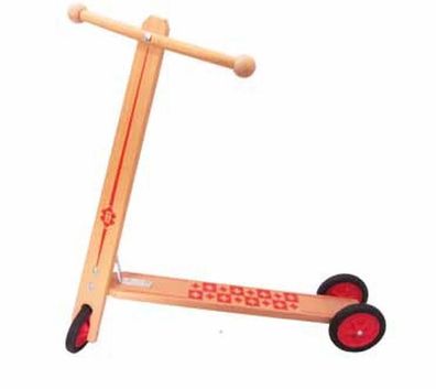 Holzspielzeug Holzroller L/ H 62cm/ 62cm NEU Tretroller Kinderlaufrad Scooter