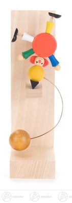 Spielzeug Schaukel-Clown Akrobat auf Ball H=ca 17 cm NEU Erzgebirge Wippfigur