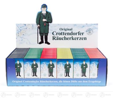 Zubehör Verkaufsdisplay Crottendorfer Räucherkerzen, 60 Schachteln à 24 Stück
