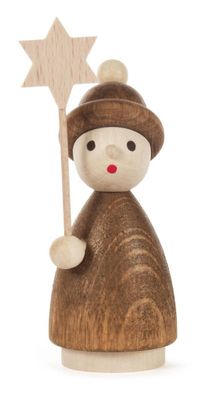 Kurrendekind braun mit Stern Höhe = 90mm NEU Holzfigur Weihnachtsfigur Miniatur