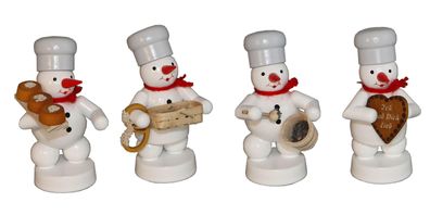 Winterdekoration Schneemann Bäckerquartett Höhe 8cm NEU Schnee Eismann