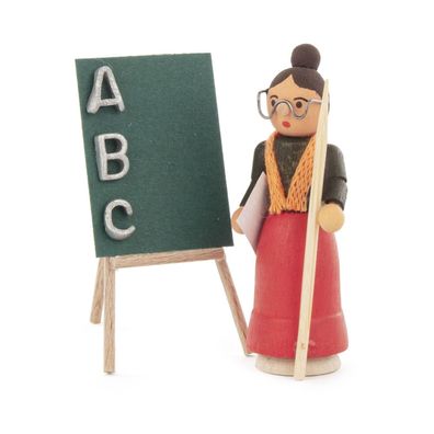 Miniaturfigur Lehrerin an der Tafel bunt BxHxT 6x6x4,5cm NEU Miniaturfiguren F