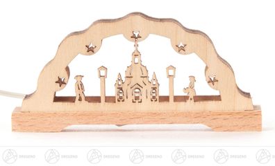 Miniatur-Schwibbogen Frauenkirche mit LED Beleuchtung 12V BxH=7 × 3 cm NEU