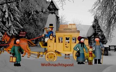 Weihnachtskarte mit Umschlag B= x H=ca 18 cmx10,5 cm NEU Erzgebirge Postkarte