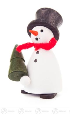 Weihnachtliche Miniatur Schneemann mit Baum BxHxT 4 cmx8 cmx3 cm NEU Erzgebirge
