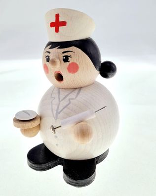 Räuchermann Krankenschwester mit Spritze BxHxT 8,5x12x8,5cm NEU Rauchen