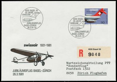 Schweiz Flugmarken Nr 1196 + 1195 BRIEF EF X7E8322
