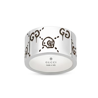 Gucci – YBC455319001 – Gucci Ghost-Ring aus glänzendem gealtertem Sterlingsilber
