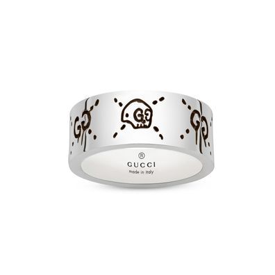 Gucci – YBC455318001 – Gucci Ghost-Ring aus glänzendem gealtertem Sterlingsilber