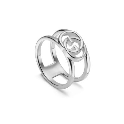 Gucci – YBC295716001 – Ineinandergreifender G-Ring mit Motiv aus Sterlingsilber