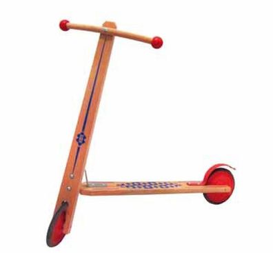 Holzroller L/H 62cm/ 65cm NEU Tretroller Scooter Kinderlaufrad Holzspielzeug