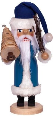 Nussknacker "Weihnachtsmann", blau BxHxT 14x36x14cm NEU Nusknacker Holzfigur Wei