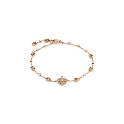 Gucci – YBA702389001 – Flora-Armband aus 18-karätigem Roségold und Diamanten