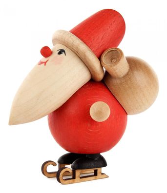 Miniatur Weihnachtsmann Schlittschuhfahrer H=9cm NEU Holzfigur Holzminiatur Holz