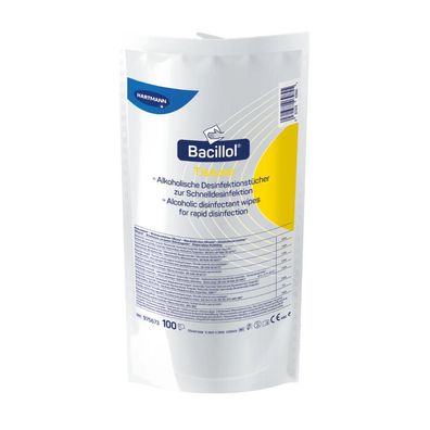 Hartmann Bacillol® Tissues Desinfektionstücher, Nachfüllpackung - 100 Tücher | Packu