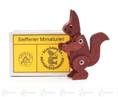Miniatur Zündholzschachtel Eichhörnchen H=ca 5 cm NEU Erzgebirge Weihnachtsfigur