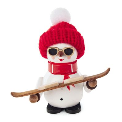 Miniaturfigur Schneemann Ben mit Snowboard BxHxT 7x8x5cm NEU Weihnachtsfigur
