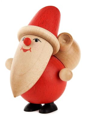 Miniatur Weihnachtsmann mit Sack, stehend H=9cm NEU Holzfigur Holzminiatur Holz