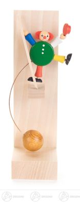 Spielzeug Schaukel-Clown Akrobat auf Leiter H=ca 16 cm NEU Erzgebirge Wippfigur
