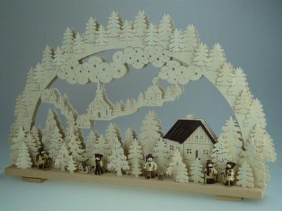 Schwibbogen mit Winterfiguren und Beleuchtung BxHxT 70x44x10cm NEU Lich