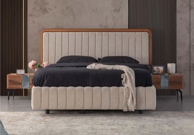 Stilvolle Schlafzimmer Möbel Luxuriöser Polsterbett Holz Nachttische