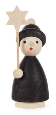 Kurrendekind schwarz mit Stern Höhe=90mm NEU Holzfigur Weihnachtsfigur Miniatur