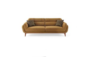 Braunes Polstersofa Textilcouch Wohnzimmer Sitzer Exklusiver Dreisitzer