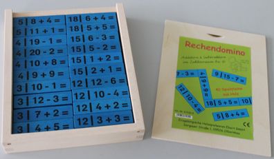 Holzspielzeug Lernspiel Rechendomino Breite 20cm NEU Lernen Rechnen Schule Mathe