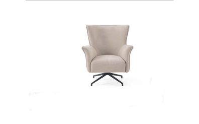 Beiger Wohnzimmer Einsitzer Designer Relax Polster Sessel Metallfüße