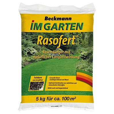 Beckmann Rasofert® Rasendünger 5 kg Langzeitwirkung Depotwirkung Schnellwirkung