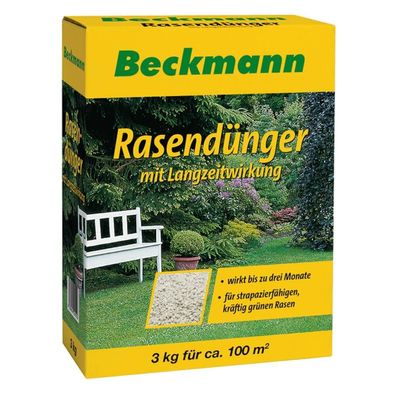 Beckmann Rasendünger 3 kg Langzeitwirkung Langzeitrasendünger Startdünger