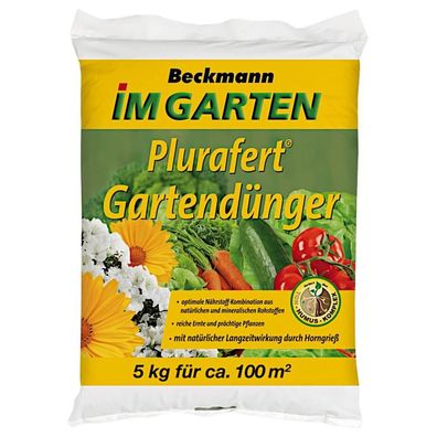 Beckmann Plurafert Gartendünger 5kg Gemüsedünger Obstdünger Universaldünger