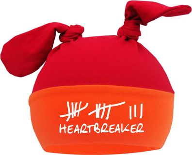 2-Zipfel Baby Mütze Multicolor mit Heartbreaker