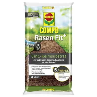 COMPO Rasen Fit+ - 5in1 Keimsubstrat 20 l Bodenvorbereitung Aussaat