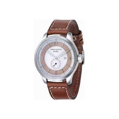 Zeno-Watch - Armbanduhr - Herren - Chrono - OS retro brown on white - 8595-6-i2-6