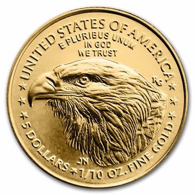 Goldmünze American Eagle 1/10 oz 2024 Gold USA Amerika Adler