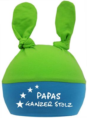 2-Zipfel Baby Mütze Multicolor mit Papas ganzer Stolz