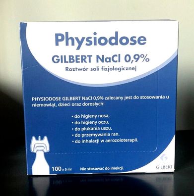 Physiodose Gilbert NaCl 0,9 % Physiologisches Serum Sterile 100 x 5 ml