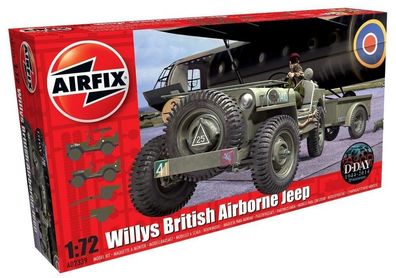 Airfix 1:72 A02339 Willys Jeep, Trailer & 6PDR Gun