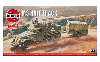 Airfix 1:76 A02318V M3 Half Track & 1 Ton Trailer, Vintage Classics